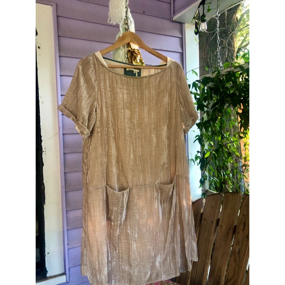 Anthropologie Floreat Velvet Crinkled Dress